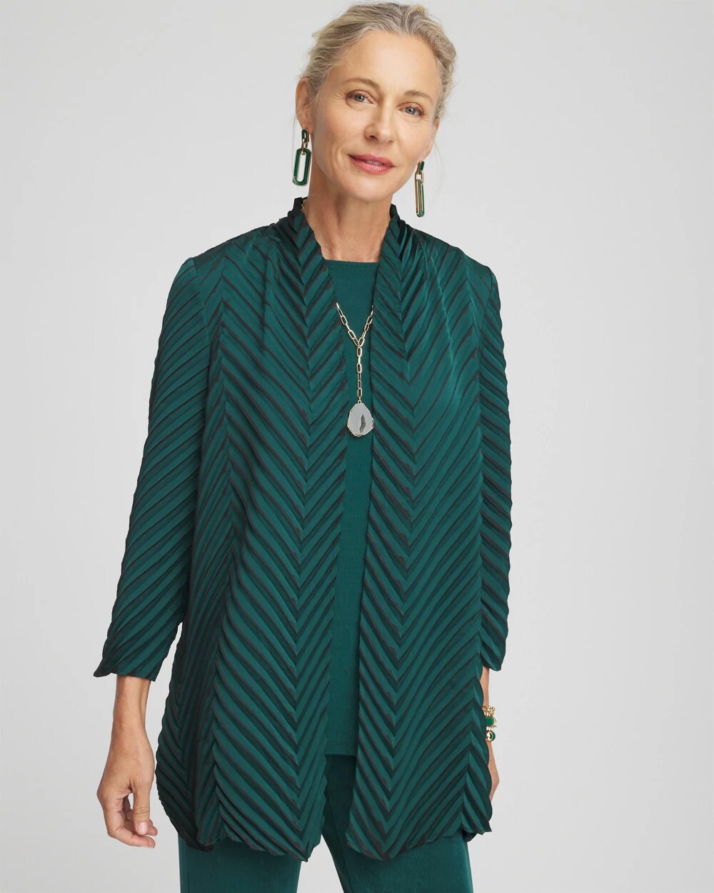 ジャケット W'S TRAVELER JACKET_Green color CHS_PLEATED